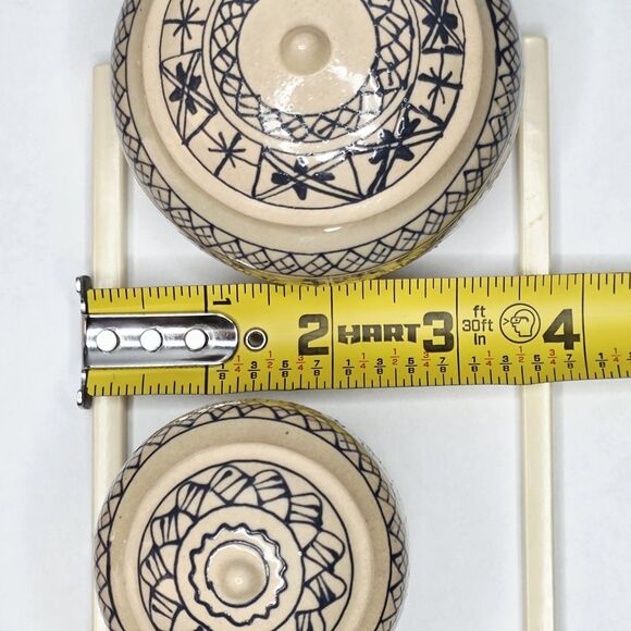 Vintage 2 LKSF Ceramic Jars Lviv Ukraine Same Design Two Sizes 1960s Soviet Era - Picture 7 of 8